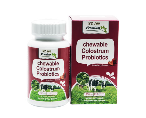 Chewable Colostrum probiotic tablets (Strawberry Flavour)